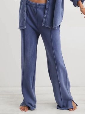 Aerie Blue Wide Leg Sweatpants Size Large Lounge Pants Spring Street Skater